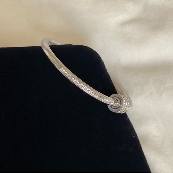 Silver and Diamond Bangle Stackable Bracelet New NWT - Picture 3 of 12